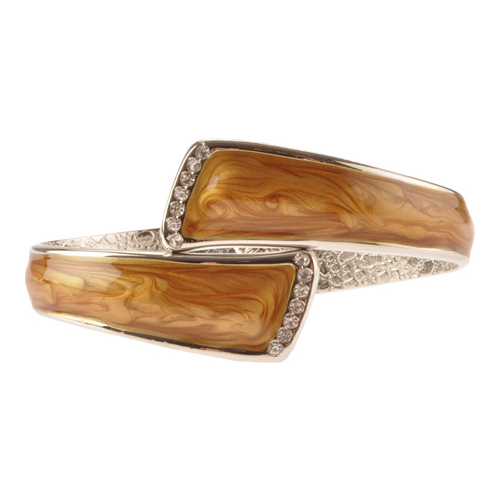 FUMI Colors - Brown & Silver with Clear Crystals