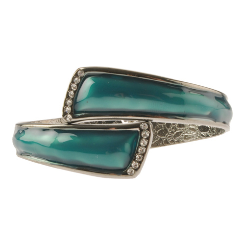 FUMI Colors - Teal & Pewter with Clear Crystals