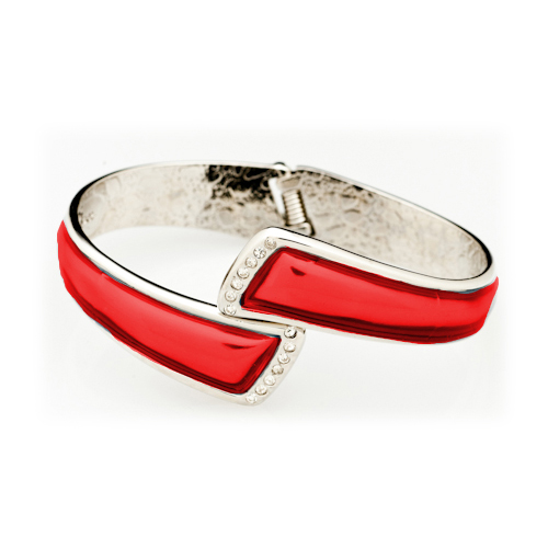 FUMI Colors - Red & Silver with Clear Crystals